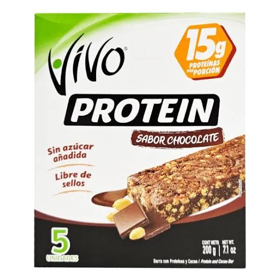 CAJA BARRA PROTEIN CHOCOLATE VIVO 5UNID. 15GR. 1