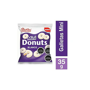 GALLETAS COSTA MINI DONUTS CHOCOLATE BLANCO 35 GRS.