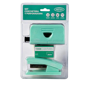 SET CORCHETERA + PERFORADORA ARTEL C/PASTEL 