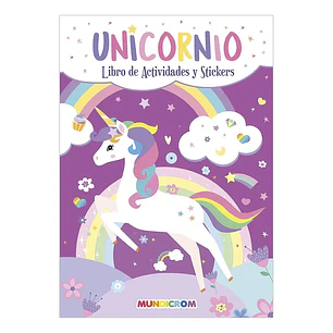 LIBRO DE ACTIVIDADES UNICORNIO COLOREA Y PEGA CON STICKERS (LTBRIJBA042)