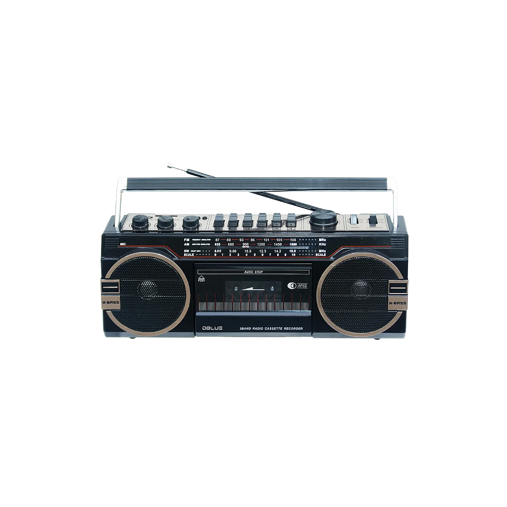 RADIO PORTÁTIL AUDIO PRO RETRO BT/USB/AM/FM/CASSETTE/SD 20W 1