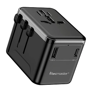 ADAPTADOR CARGADOR UNIV. MULTIPLE P/VIAJE USB A - USB C