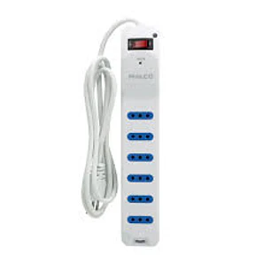 ALARGADOR MULTIPLE PHILCO CON SWITCH 6 POS. BLANCO 1.5 MTS.