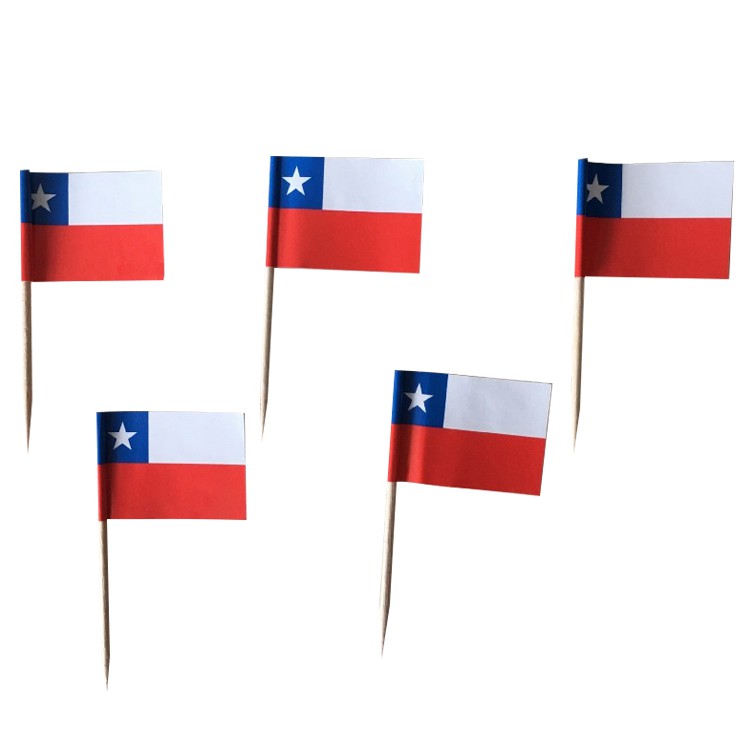 PICKS DECO BANDERA GLAM CHILENA 50 Unid. 1