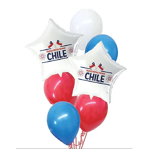SET GLOBOS MIX FIESTAS PATRIAS GLAM X 7 UND.