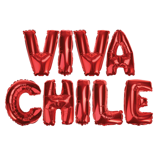 GLOBO GLAM LETRAS ROJAS VIVA CHILE 1 Unid. 1