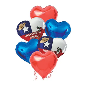 SET GLOBOS FOIL GLAM FIESTAS PATRIAS X 6 UND.