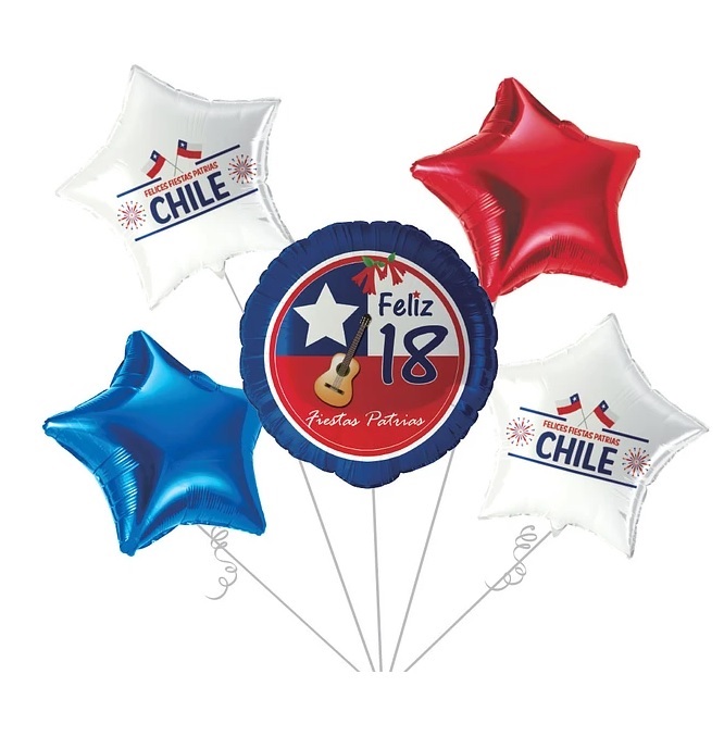 SET GLOBOS FOIL GLAM FELIZ 18 X 5 UND. 1