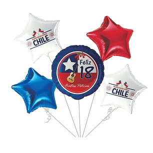 SET GLOBOS FOIL GLAM FELIZ 18 X 5 UND.