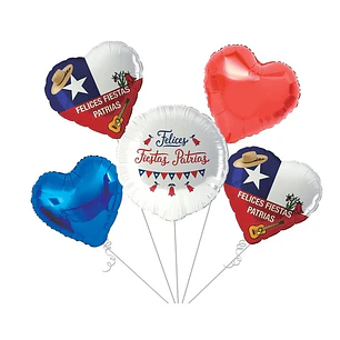SET GLOBOS FOIL GLAM FIESTAS PATRIAS X 5 UND.