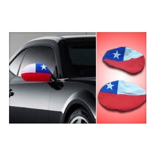 SET CUBRE ESPEJO P/AUTO GLAM BANDERA DE CHILE  1