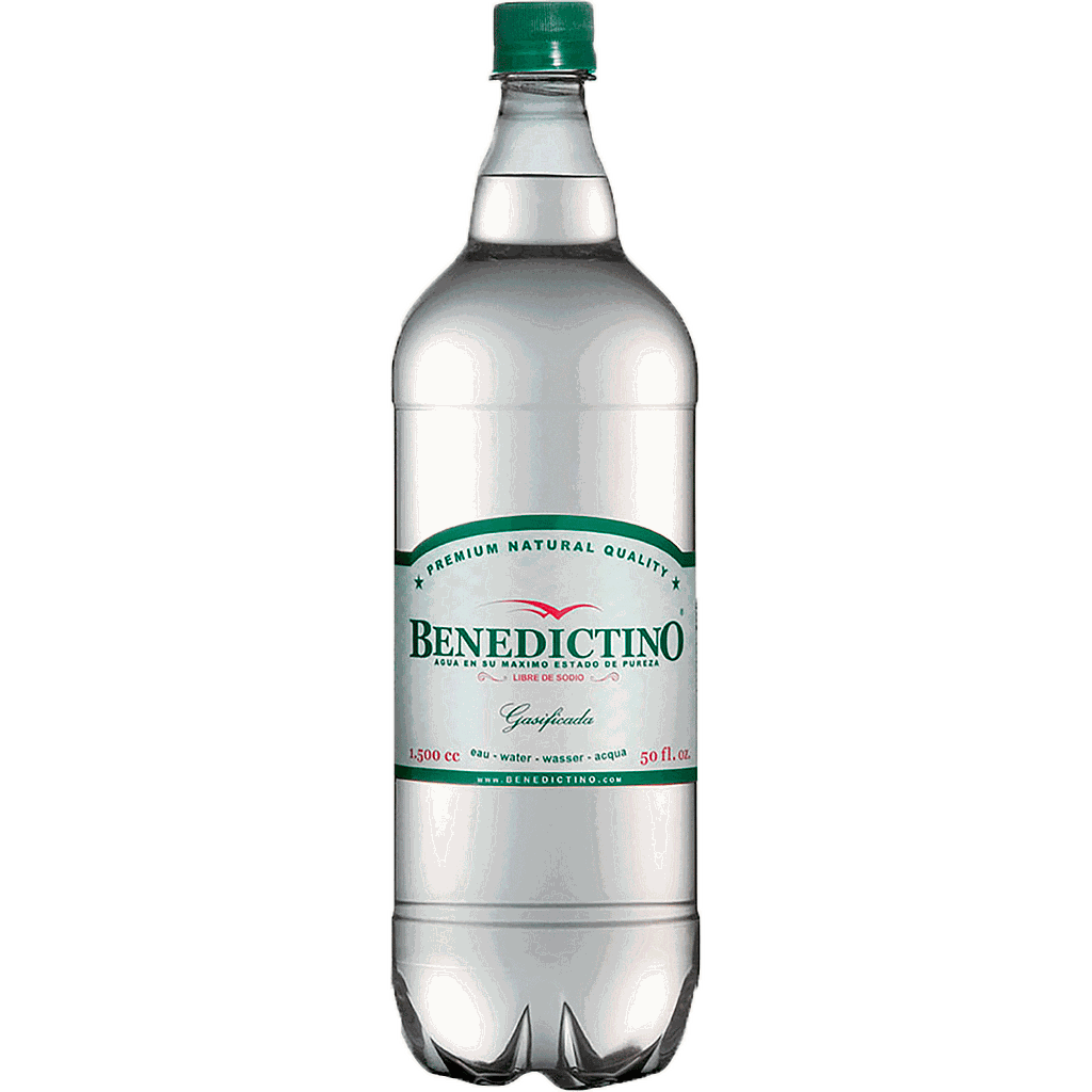 AGUA PURIFICADA BENEDICTINO C/GAS 1,5 LTS. 1
