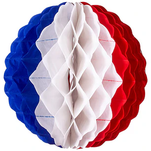 DECORACION FIESTAS PATRIAS ESFERA COLMENA TRICOLOR GLAM 30 CMS.1 UND.