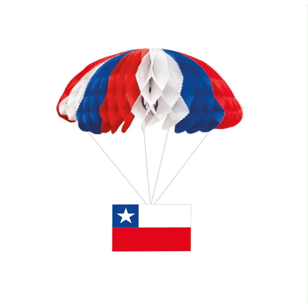 DECORACION FIESTAS PATRIAS PARACAIDAS TRICOLOR GLAM 40CMS. 1UNID. 1