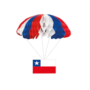 DECORACION FIESTAS PATRIAS PARACAIDAS TRICOLOR GLAM 40CMS. 1UNID.