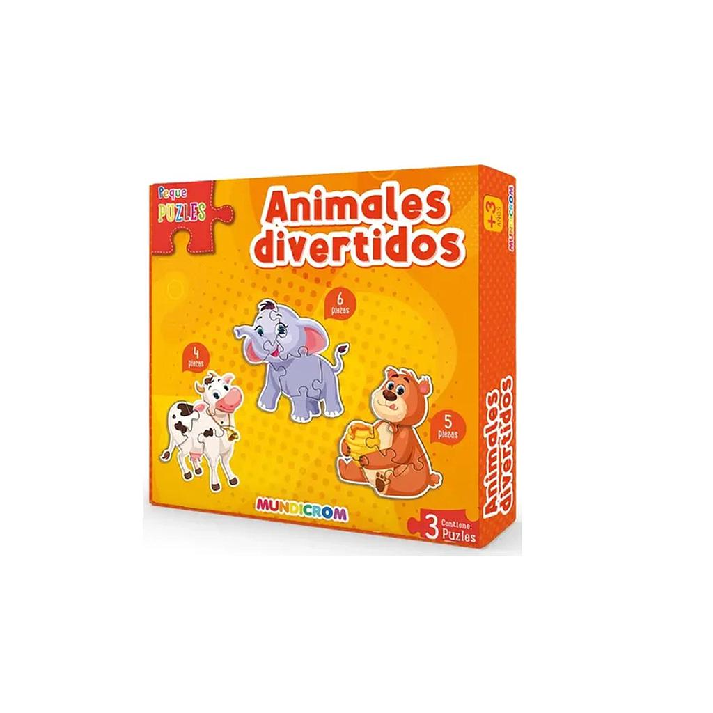 PUZZLE PEQUE ANIMALES DIVERTIDOS MUNDICROM 3 PUZZLES +3a (4-5-6 PZAS.) 1