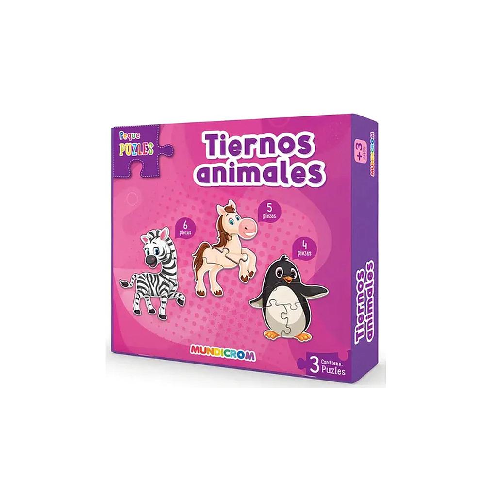 PUZZLE PEQUE TIERNOS ANIMALES MUNDICROM 3 PUZZLES +3a (4-5-6 PZAS.) 1