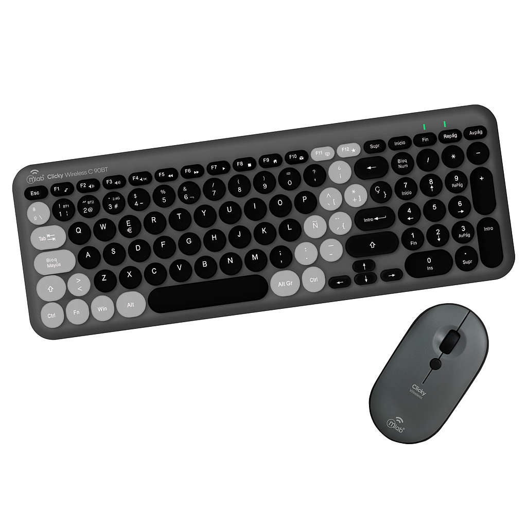 KIT TECLADO Y MOUSE MLAB INALAMBRICO DUAL BT C90BT NEGRO 1