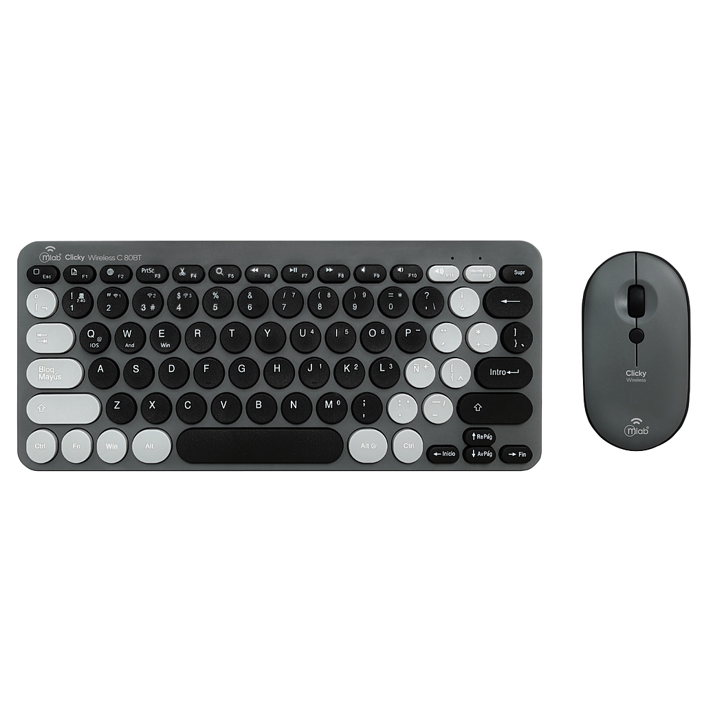 KIT TECLADO Y MOUSE MLAB INALAMBRICO DUAL BT C80BT NEGRO 1