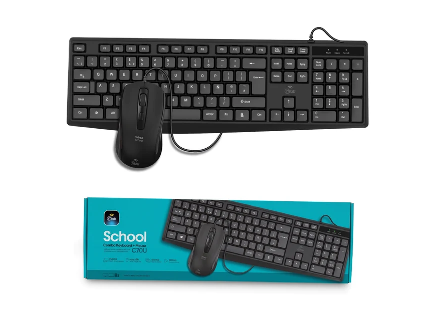 KIT TECLADO Y MOUSE 1600DPI MLAB ALAMBRICO USB C70U 1