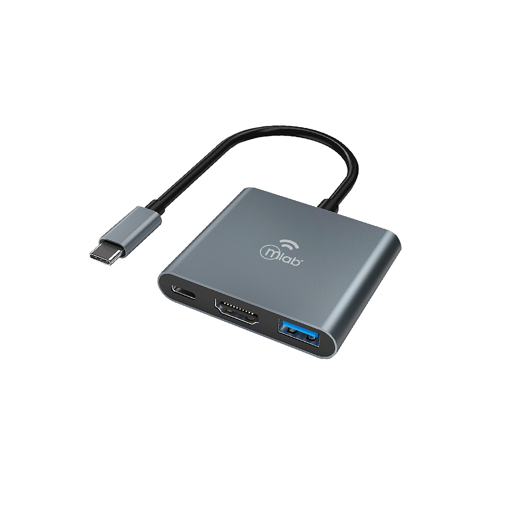 HUB USB-C 3 EN 1 MICROLAB TIPO-C A HDMI+1PD100W + 1USB 3.2  1