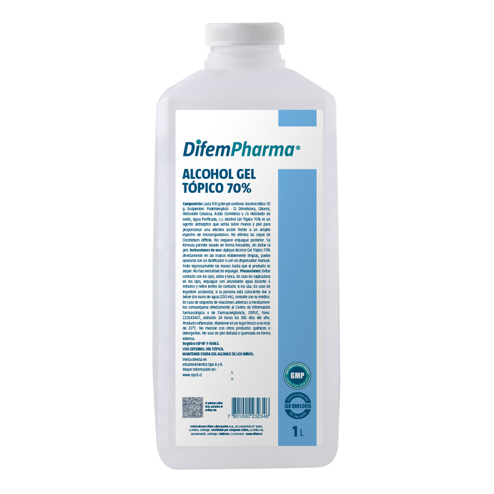 ALCOHOL GEL 70% DIFEM 1 LT ( LIC.W ) 1