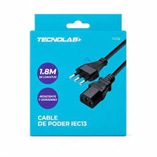 CABLE DE PODER TECNOLAB 1.8 MTS. TL752 IEC13