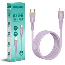 CABLE DE SILICONA PHILCO USB 2.0 A TIPO C / 1.2 MTS FLC2608CP PURPURA 1