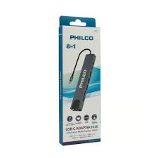 HUB USB TIPO - C PHILCO 8 EN 1 USB HDMI MICRO RJ45 88201 1
