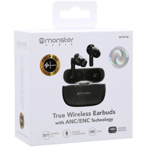 AUDIFONOS MONSTER METAL GREY WIRELEES MTW18  1