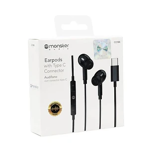 AUDIFONOS MONSTER TIPO C NEGRO C21BK