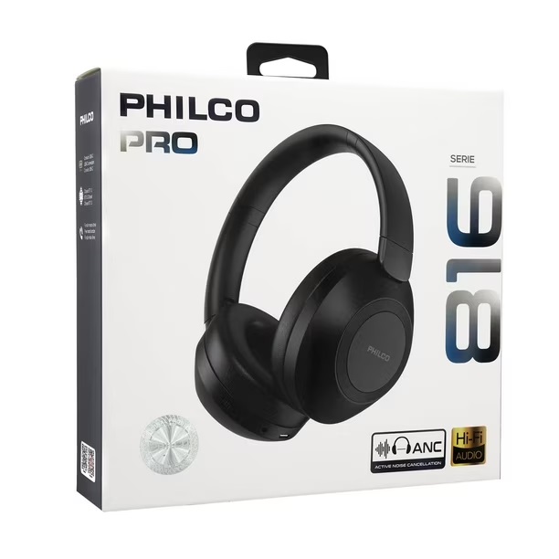 AUDIFONO BLUETOOTH ACTIVA CANCELACION DE RUIDOPHILCO PRO NEGRO PM816 1