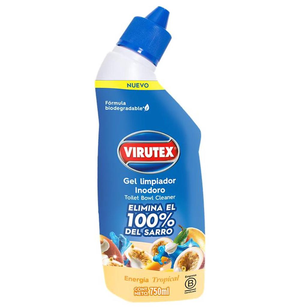 LIQUIDO GEL LIMPIADOR INODORO ENERGIA TROPICAL 750 ML. VIRUTEX 1