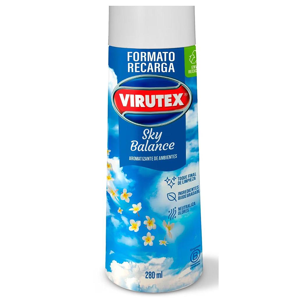 RECARGA AROMATIZANTE VTX  SKY BALANCE 280ML. VIRUTEX 1
