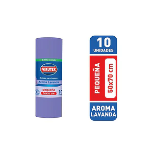BOLSA BASURA VIRUTEX RECICLADA AROMA LAVANDA 50 x 70 (10 UNID.)