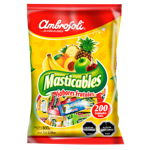 BOLSA MASTICABLES  AMBROSOLI SABORES FRUTALES 200 UND. 1