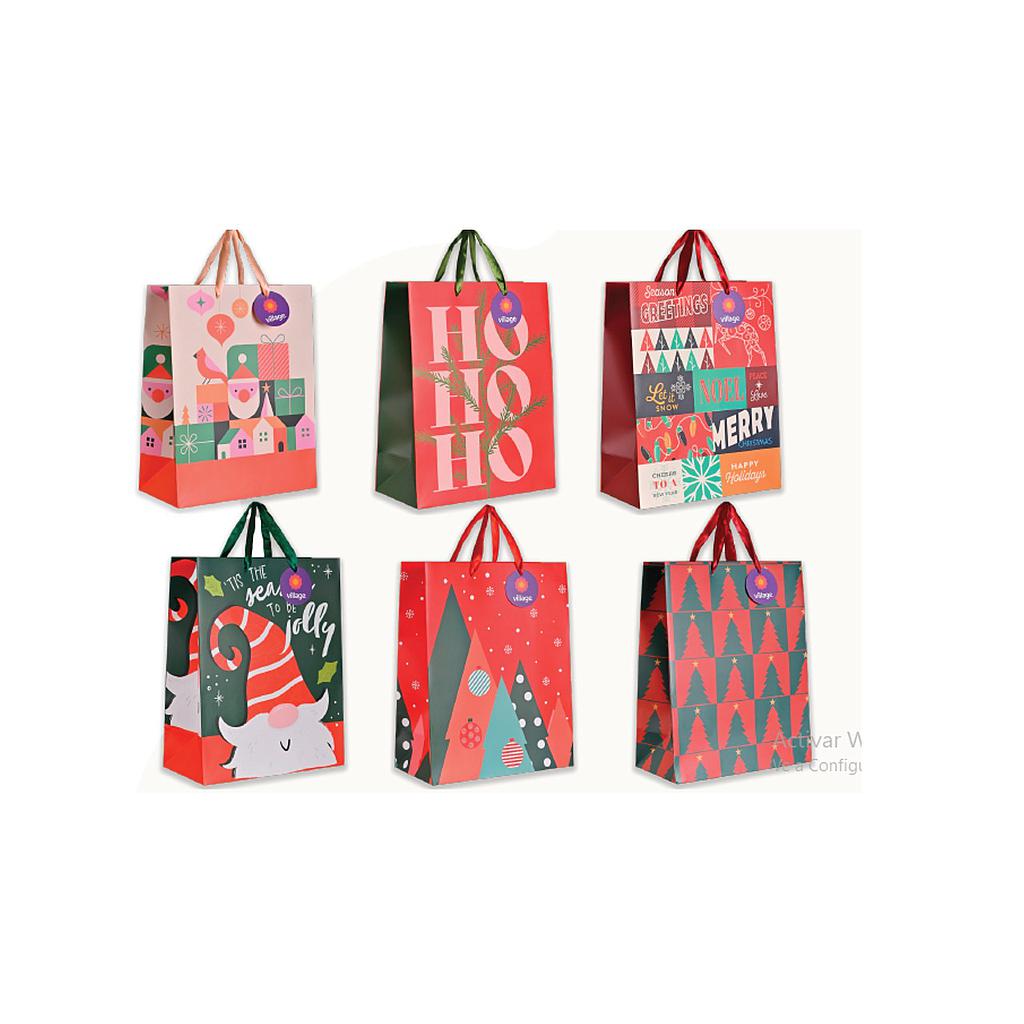 BOLSA DE REGALO VILLAGE NAVIDAD L 26 X 33 X 13 CM 1