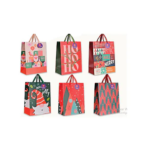 BOLSA DE REGALO VILLAGE NAVIDAD L 26 X 33 X 13 CM