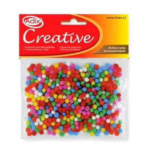 POMPONES MICRO ADIX COLORES SURTIDOS 500 Unid. (709004)