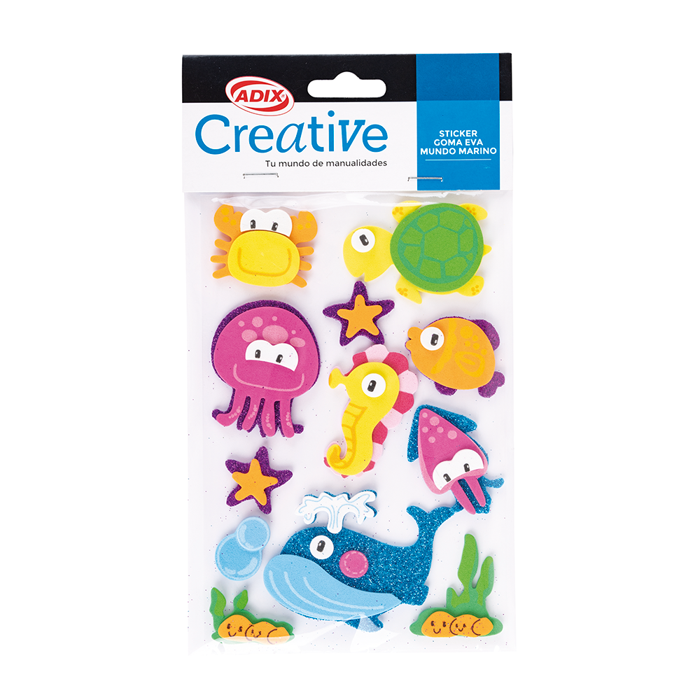 STICKERS GOMA EVA ANIMALES MARINOS SURTIDOS ADIX (A550015) 1