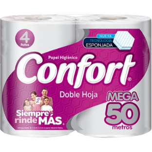 HIGIENICO CONFORT DOBLE HOJA 4 X 50 Mtrs. 1