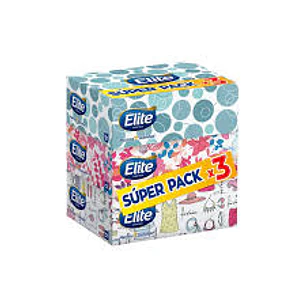 PAÑUELOS ELITE FACIAL D/HOJA PACK 3 X 90 UNID.