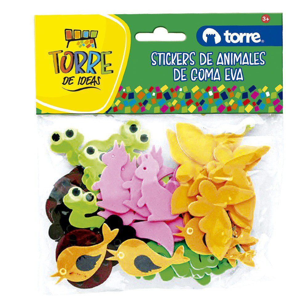 STICKERS ANIMALES DE GOMA EVA TORRE +3 1