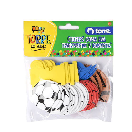 STICKERS TRANSPORTES Y DEPORTES  DE GOMA EVA TORRE +3 1