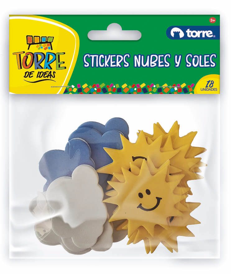 STICKERS NUBES Y PLANTAS DE GOMA EVA TORRE +3 1