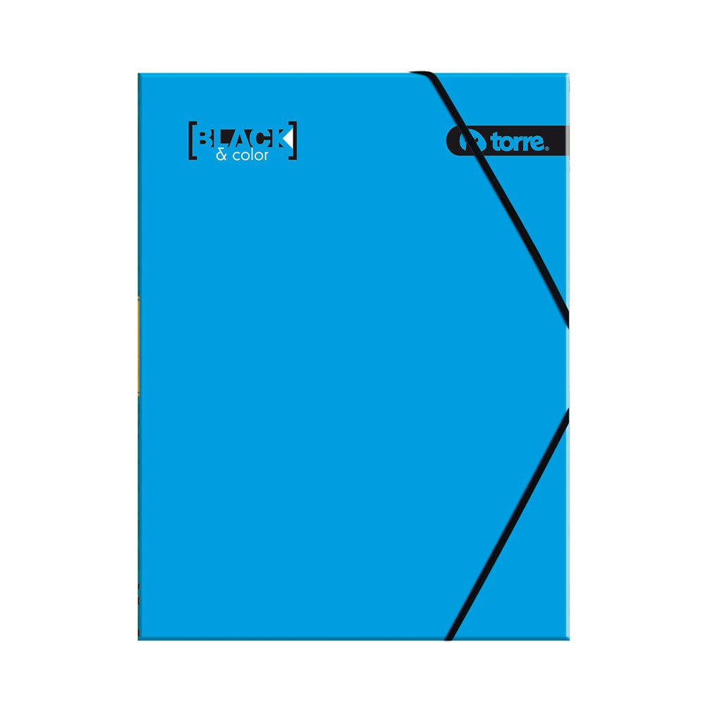 CARPETA CARTON TORRE C/ELASTICO BLACK Y  COLOR 1