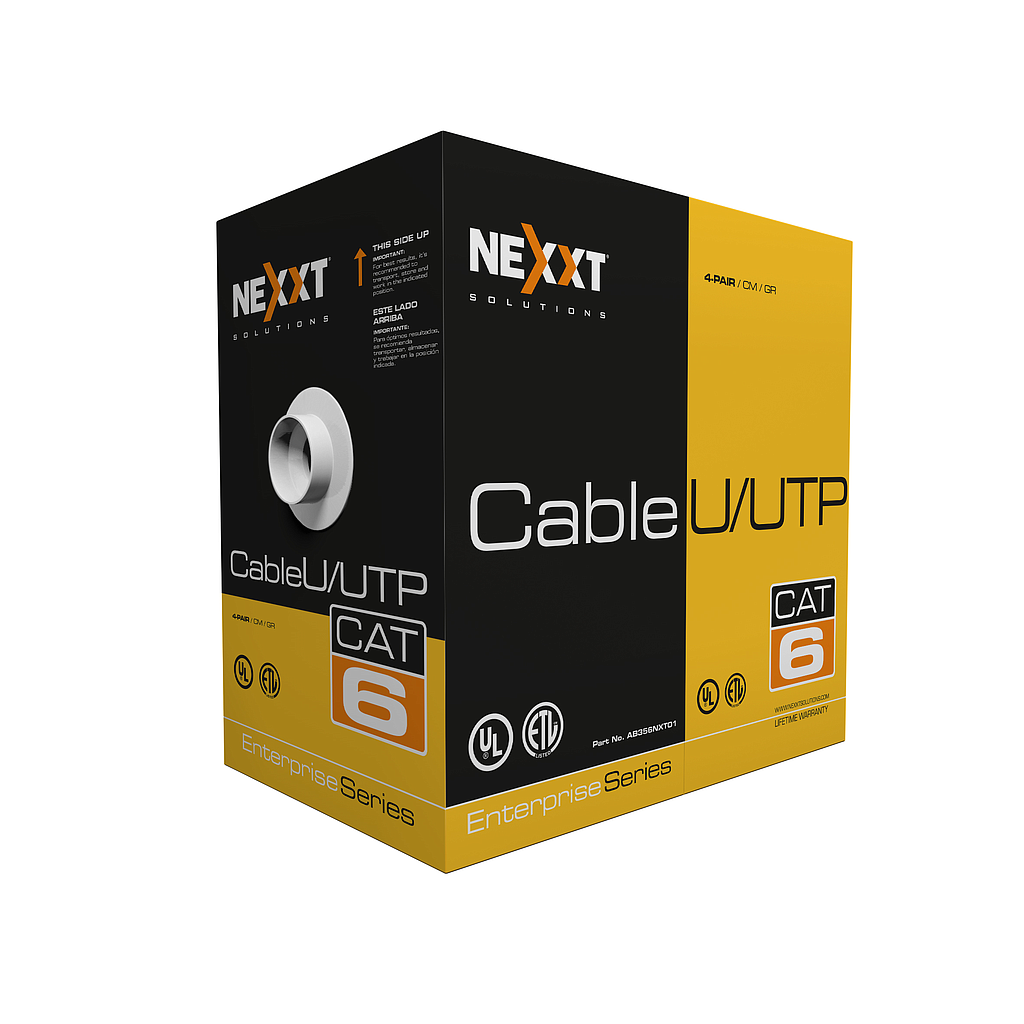 CAJA CABLE RED NEXXT CAT6 EXTERIOR X 305 mts NEGRO AB356NXT38 1