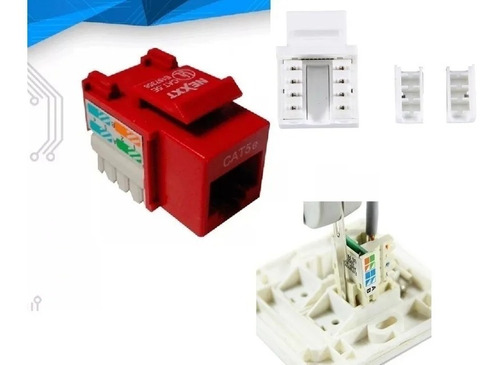 JACK NEXXT CAT5e 110 KEYSTONE ROJO 1