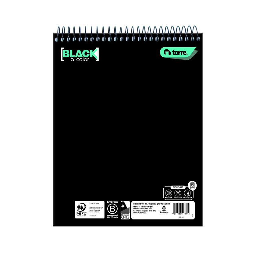 BLOCK CROQUERA TORRE 100 Hjs 16 x 21 BLACK & COLORS  1