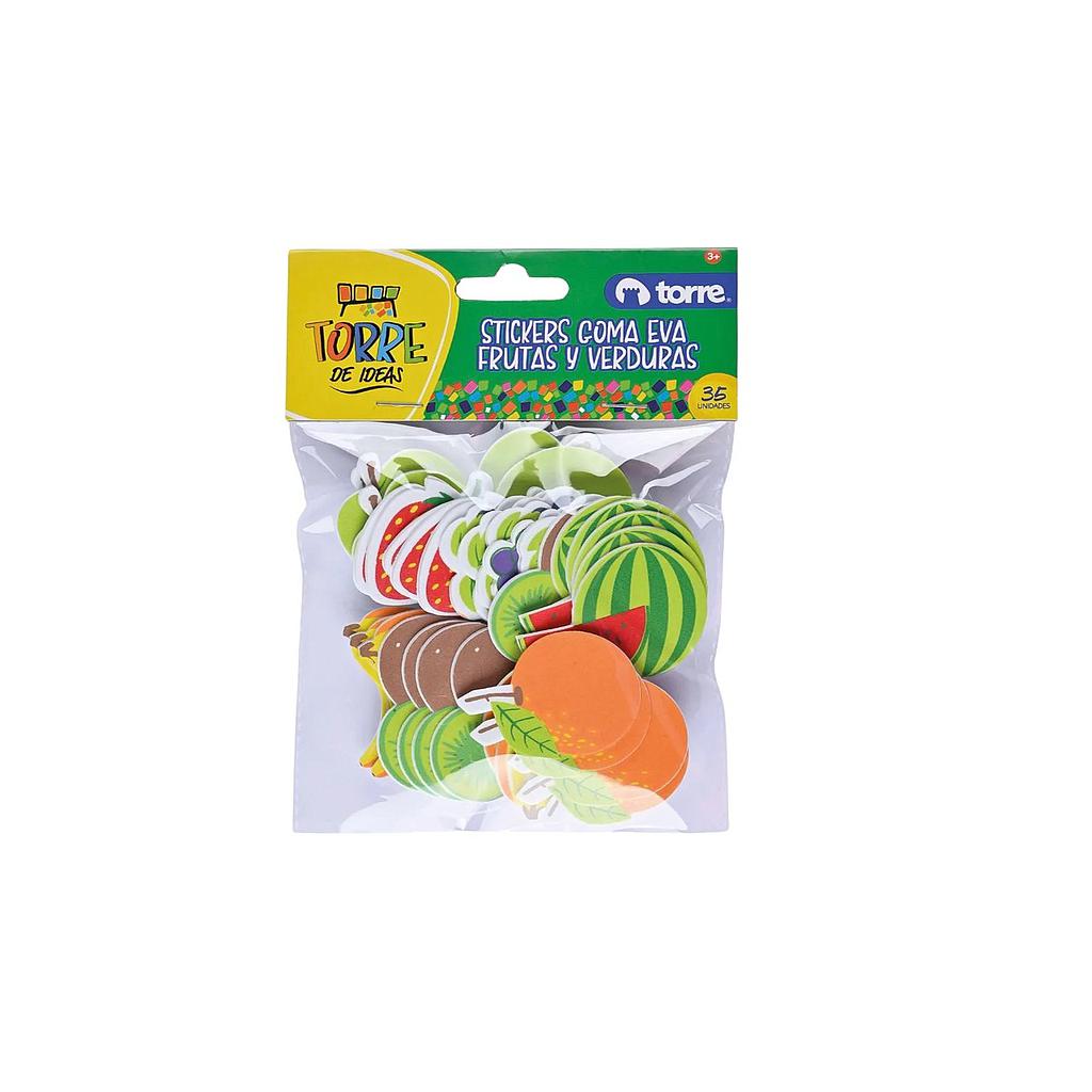 STICKERS FRUTAS Y VERDURAS DE GOMA EVA TORRE +3 1